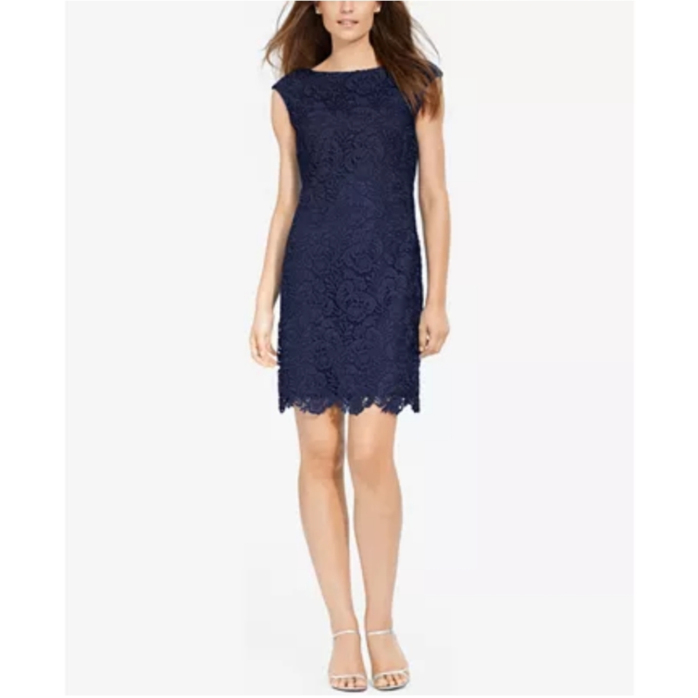 👗Lauren Ralph Lauren Scalloped Lace Sheath Dress